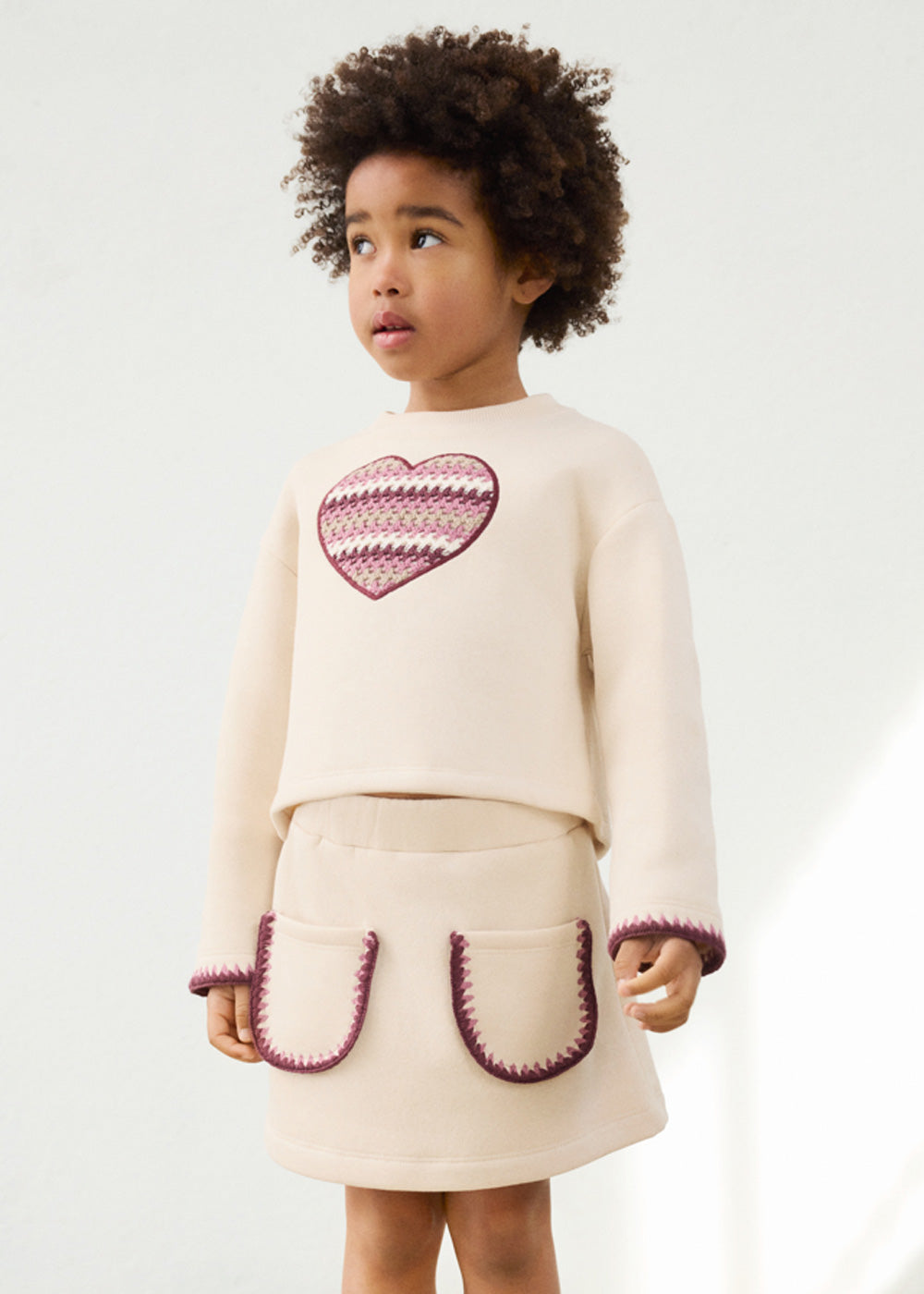 Completo da bambina Mayoral 4932 panna e rosa - dettaglio 4