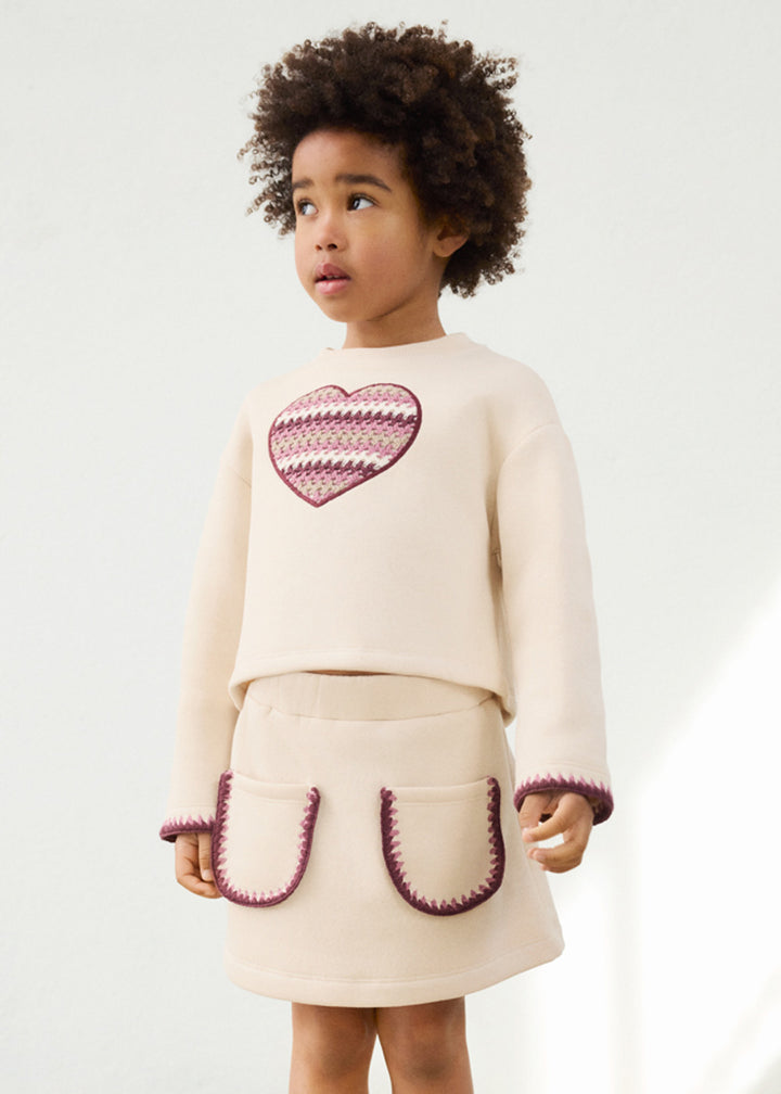 Completo da bambina Mayoral 4932 panna e rosa - dettaglio 4
