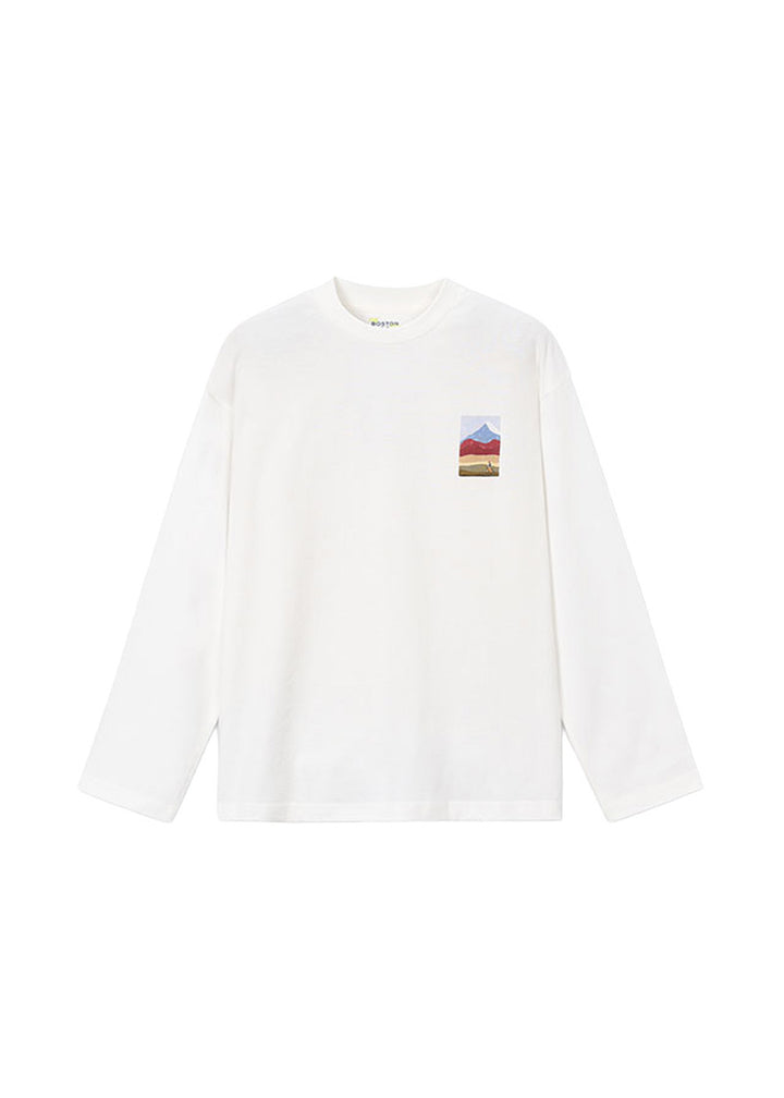T-shirt da bambino Mayoral 7054 bianca - vista frontale