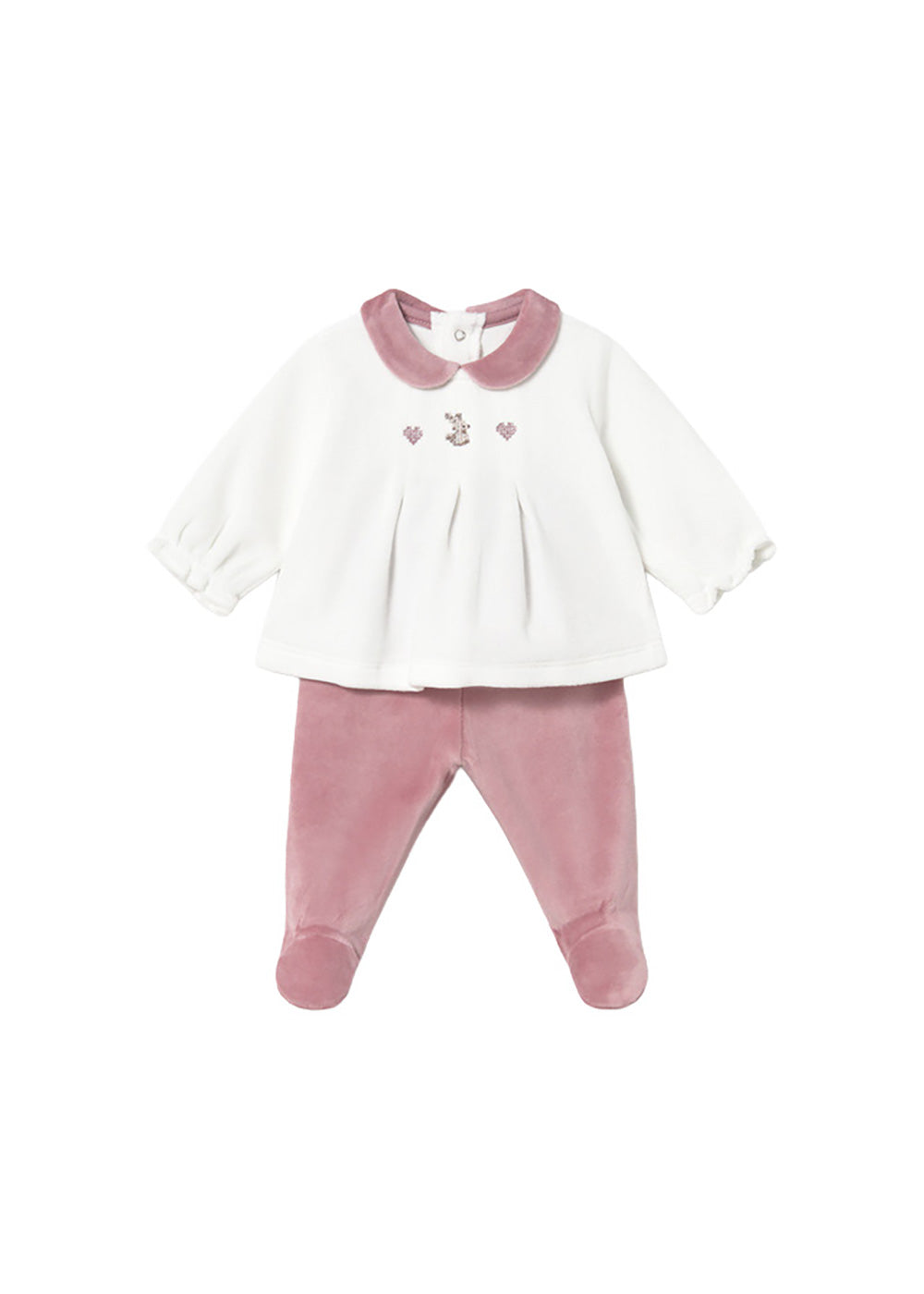 Completo neonata bianco e rosa Mayoral modello 2512