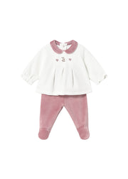 Completo neonata bianco e rosa Mayoral – 2512