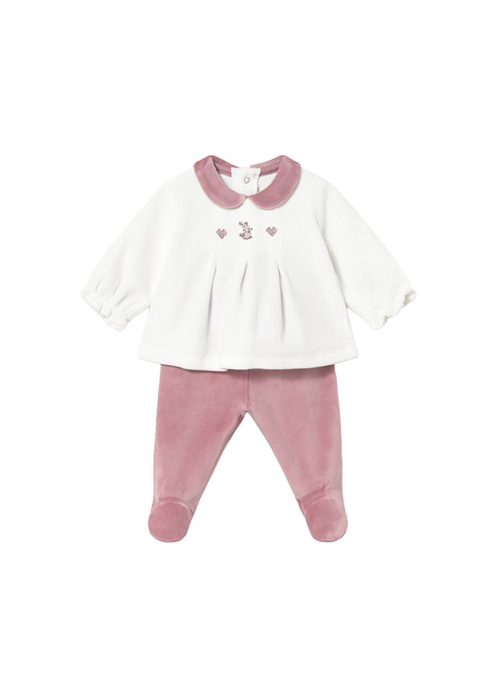 Completo neonata bianco e rosa Mayoral modello 2512