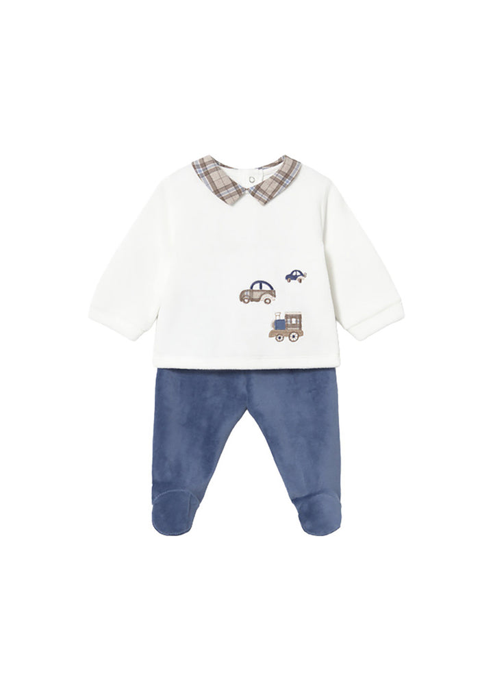 Completo neonato bianco e blu Mayoral modello 2518