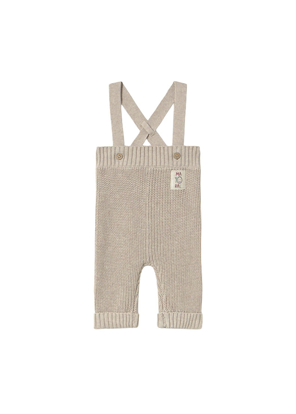 Pantalone con bretelle ecrù Mayoral modello 2528