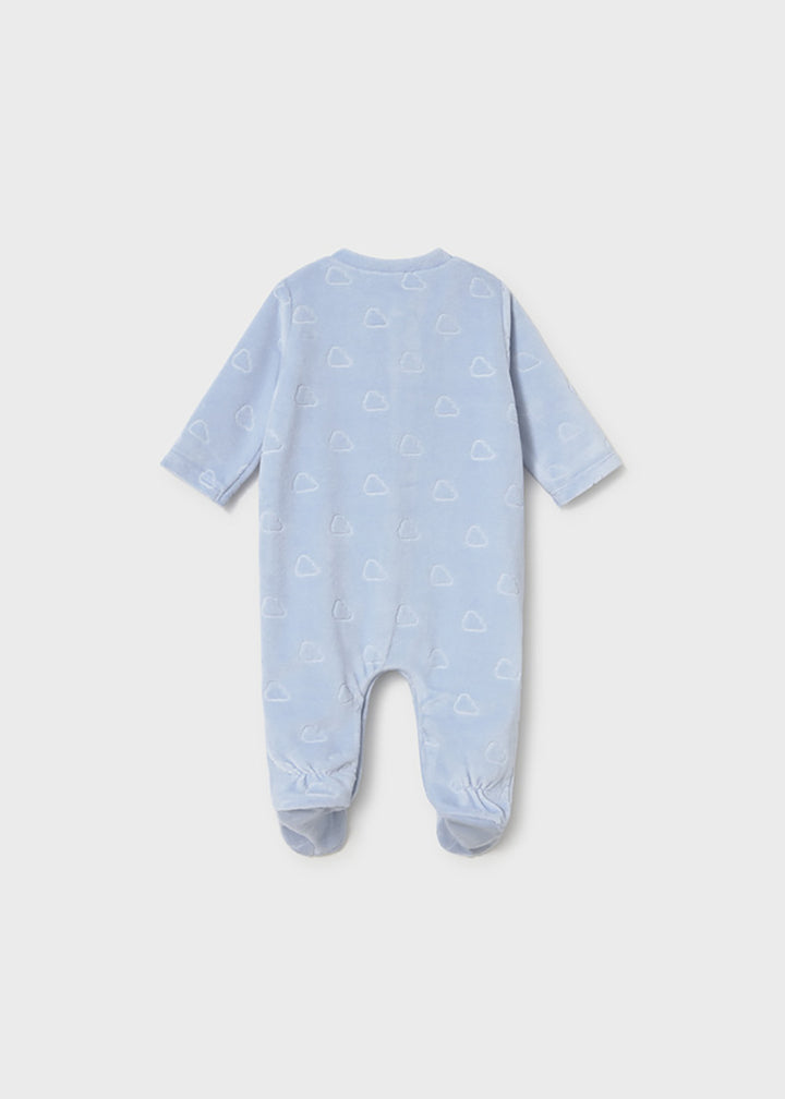 Tutina neonato azzurra Mayoral vista posteriore