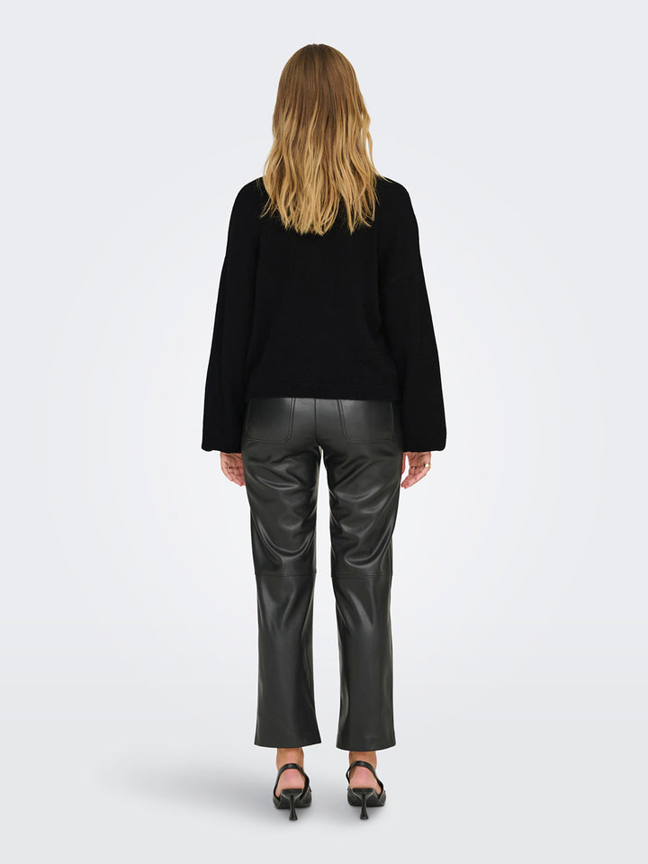 Cardigan nero ONLY donna indossato vista posteriore