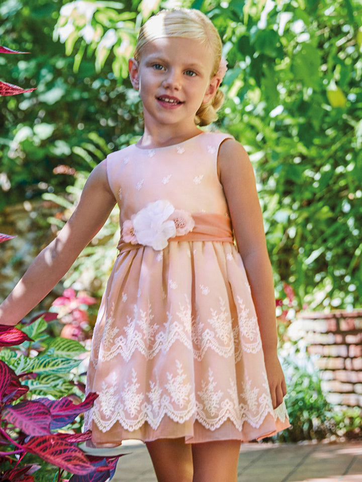 Vestito bambina organza bordato