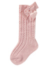 Baby girl pink bow socks