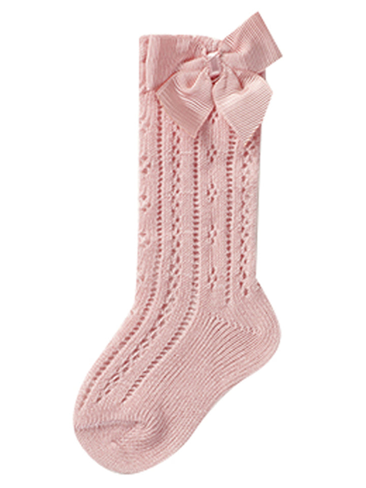 Baby girl pink bow socks