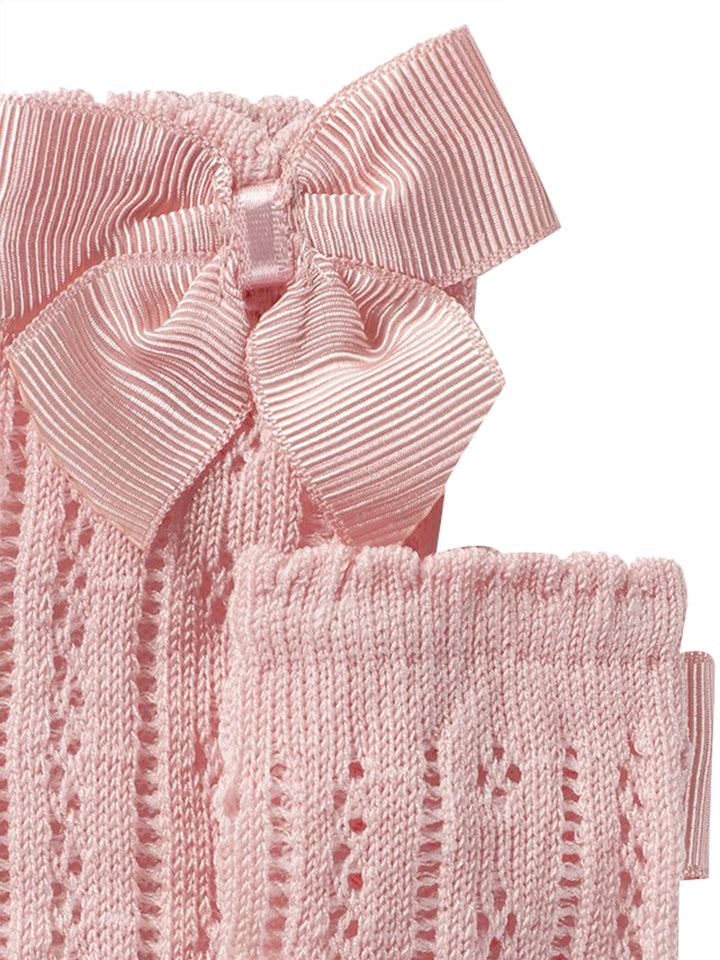 Baby girl pink bow socks