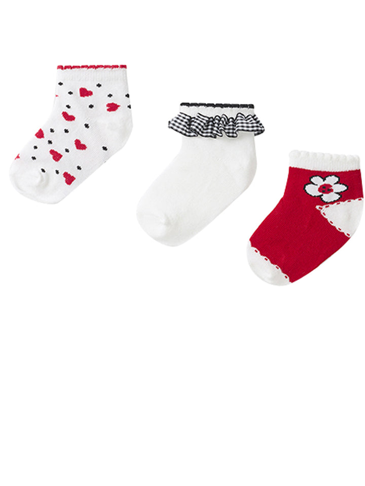 Set of 3 pairs of girls' socks