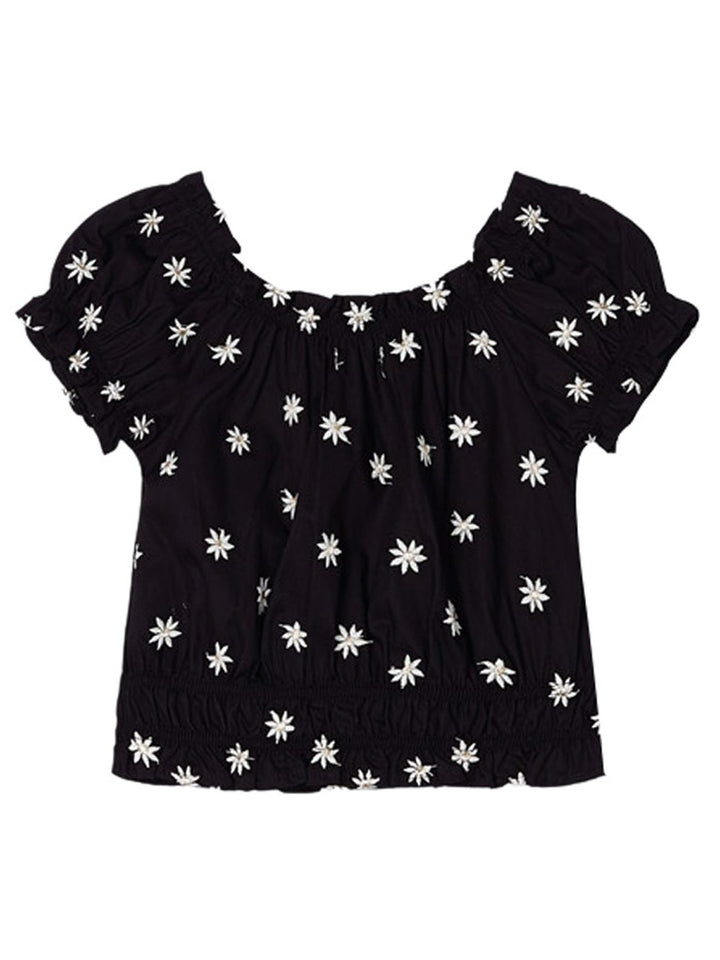 Black girl's blouse with embroidery