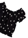 Black girl's blouse with embroidery