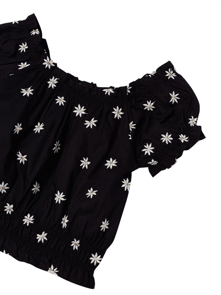 Black girl's blouse with embroidery
