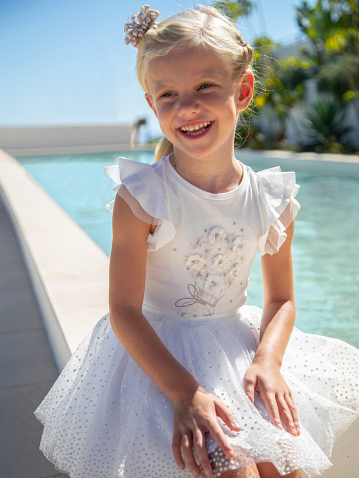 Gonna bambina in tulle glitter
