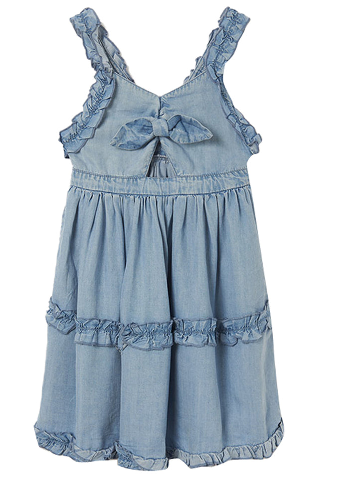 Girls' dress in blue denim