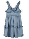 Girls' dress in blue denim