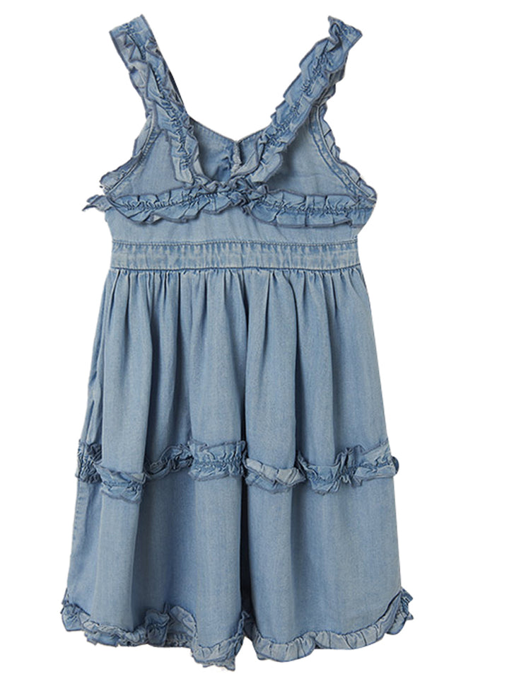 Girls' dress in blue denim