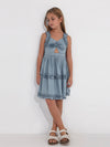 Girls' dress in blue denim