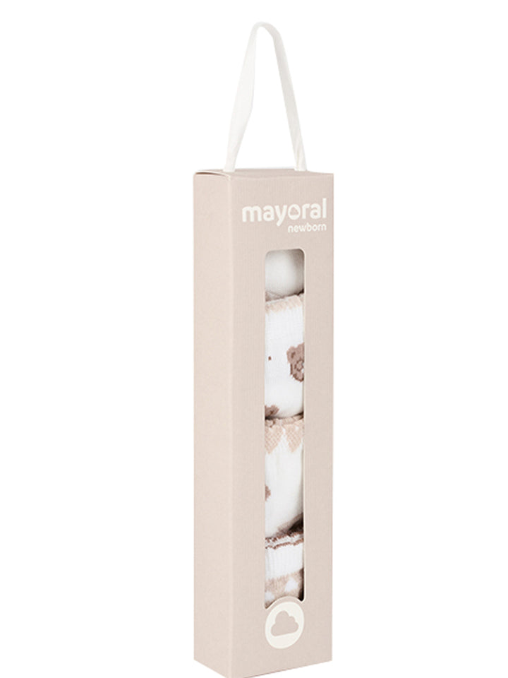 Set 4 calzini neonati beige