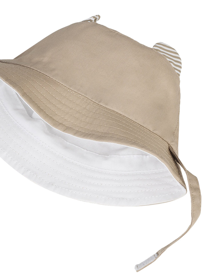 Beige reversible baby hat