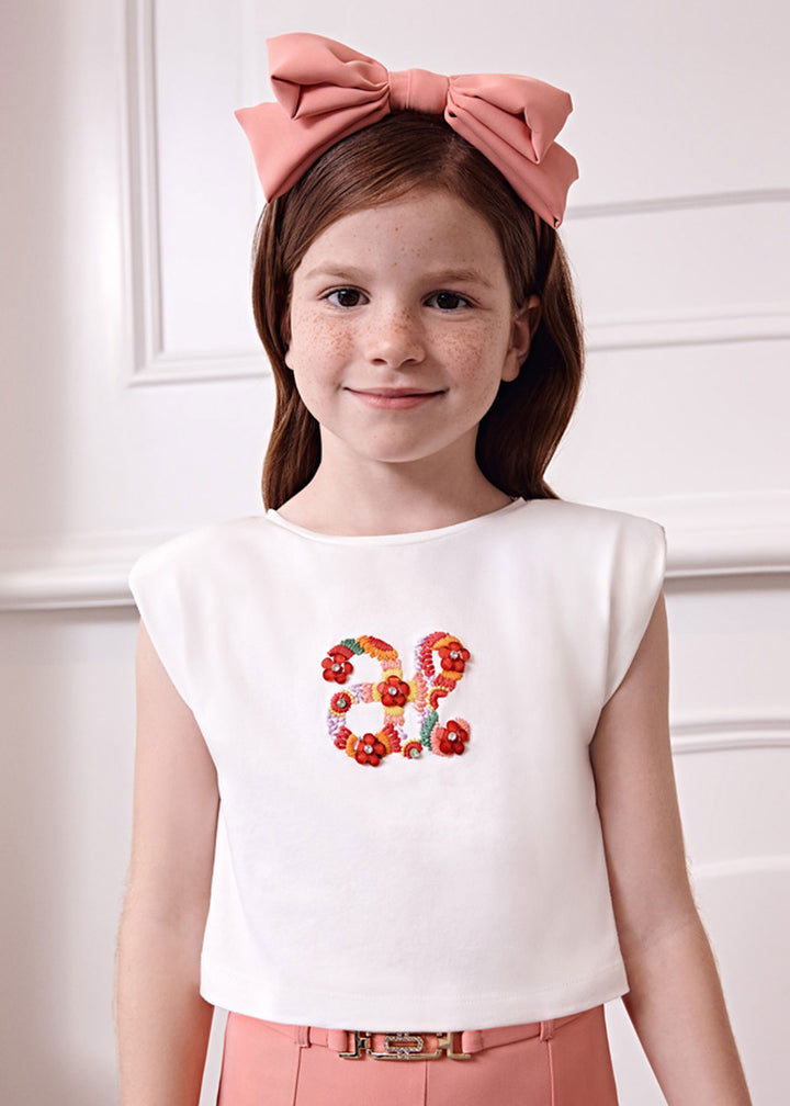 T-shirt ABEL E LULA da BAMBINA - Ecrù