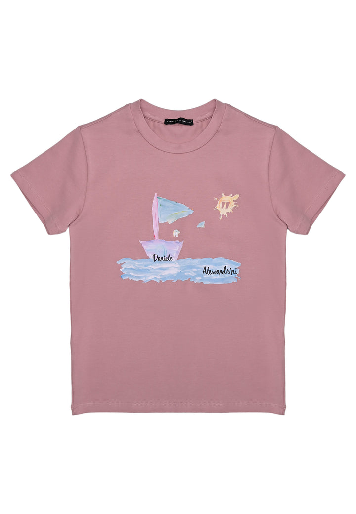 T-shirt DANIELE ALESSANDRINI da BAMBINO - ANTIQUE PINK