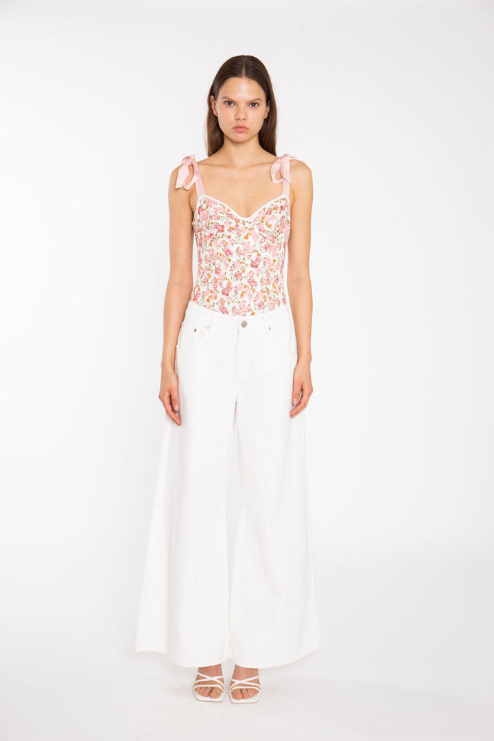 Body GLAMOROUS da DONNA - PINK MULTI FLORAL LACE