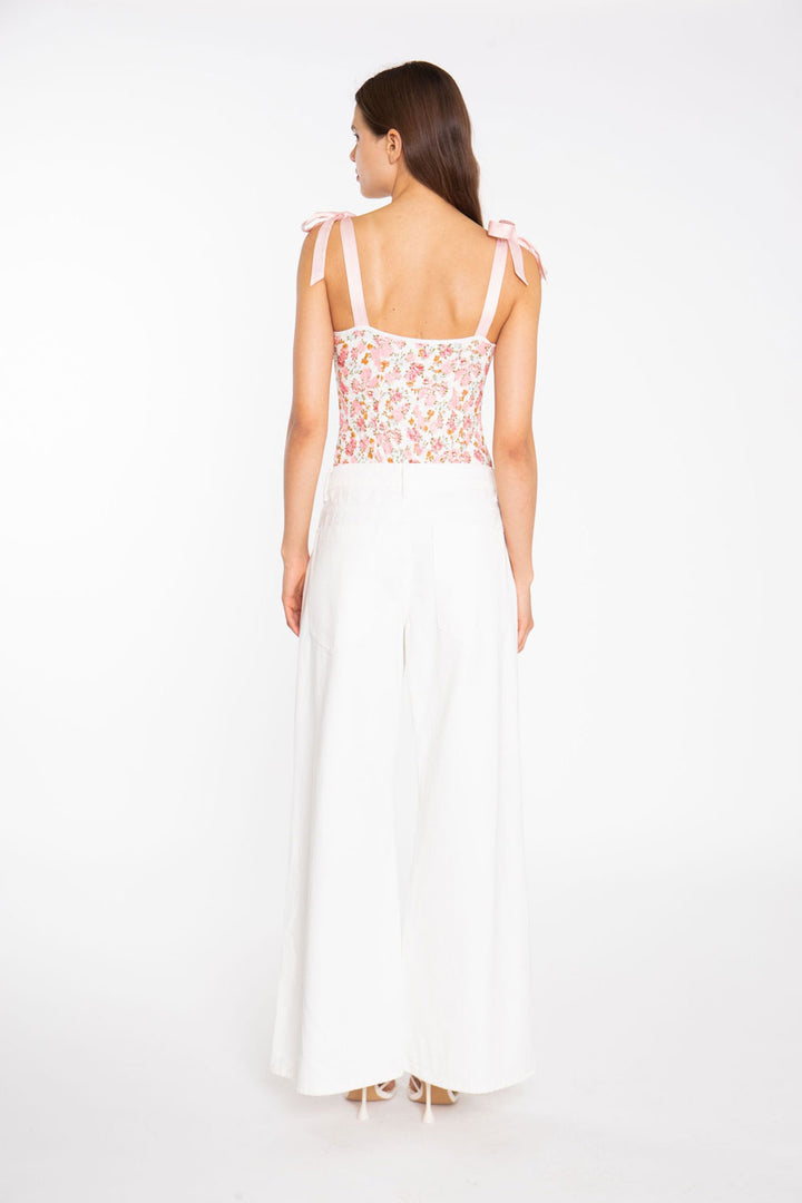 Body GLAMOROUS da DONNA - PINK MULTI FLORAL LACE