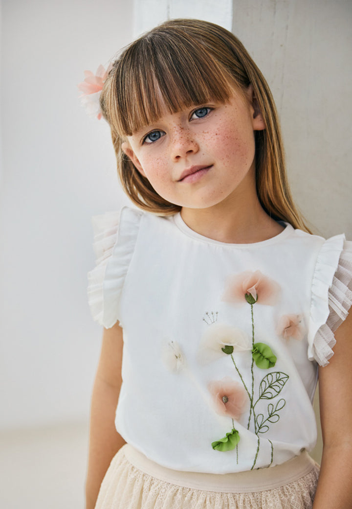 T-shirt MAYORAL da BAMBINA - Ecru-nude