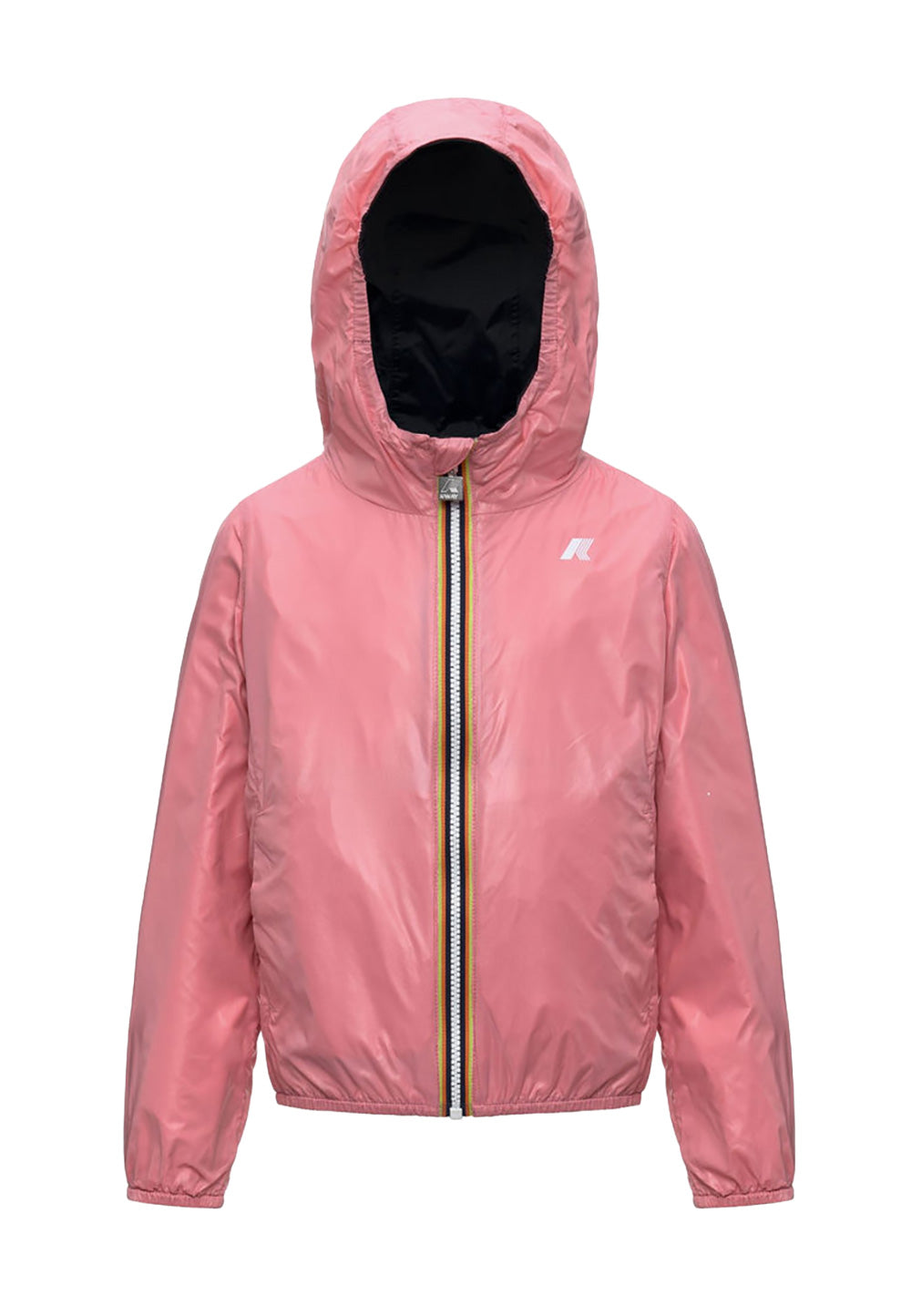 K-WAY Giubbotto K-WAY da BAMBINA - BLACK PURE - PINK GERANIUM