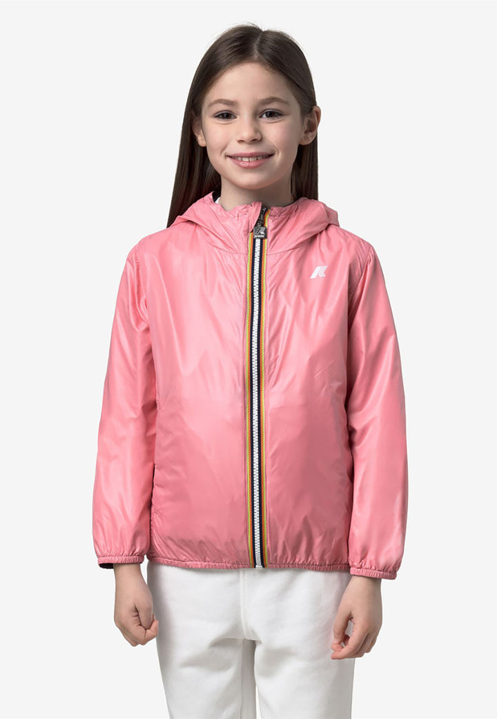 K-WAY Giubbotto K-WAY da BAMBINA - BLACK PURE - PINK GERANIUM