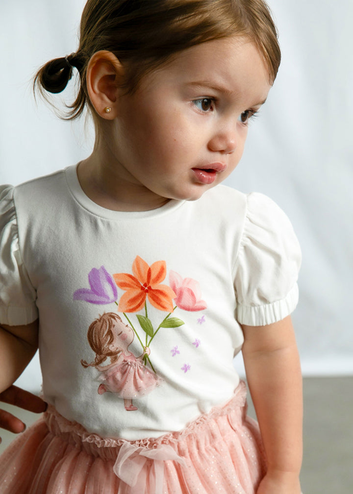MAYORAL T-shirt MAYORAL da BAMBINA - Ecrù-bloss