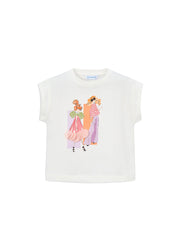 T-shirt bambina ecrù-bloss Mayoral – 3005