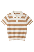 Maglia VICOLO da BAMBINA - OFF-WHITE/CAMEL