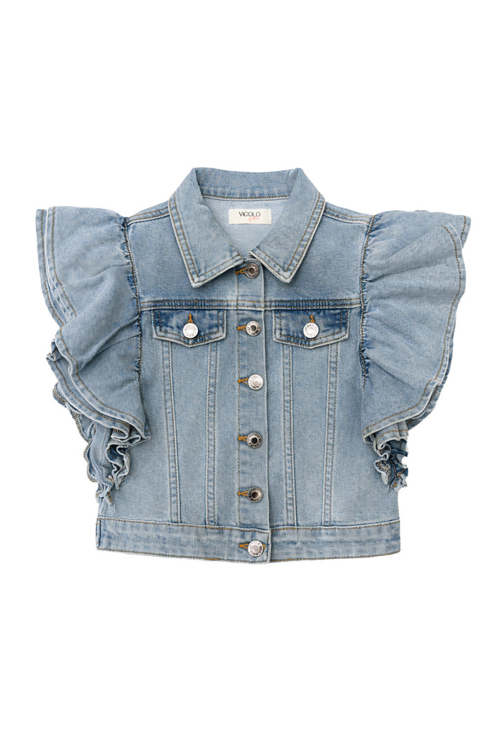 VICOLO Giubbotto VICOLO da BAMBINA - LIGHT BLUE