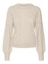 VERO MODA Vmopal maglione donna girocollo panna