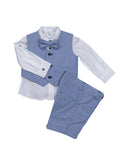 Completo bambino con panciotto azzurro